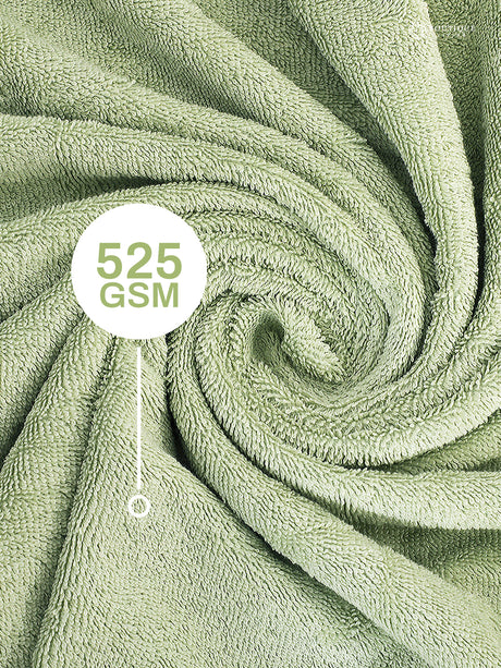 100% Cotton, Green Hand Towels, Green Apple Aroma, 525 GSM - Pack of 2 (Nature Bouquet Collection)