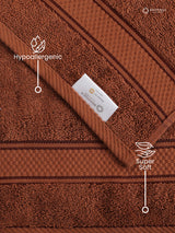 100% Cotton, Brown Hand Towels, Sandalwood Aroma, 525 GSM (Nature Bouquet Collection) - Pack of 2