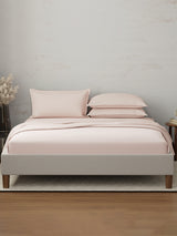 Emblem 100% Cotton 300 TC Pink Solid King Dyed Bedsheet with 4 Pillow Covers