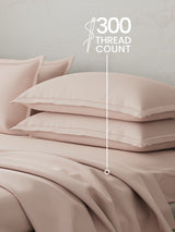 Emblem 100% Cotton 300 TC Pink Solid King Dyed Bedsheet with 4 Pillow Covers