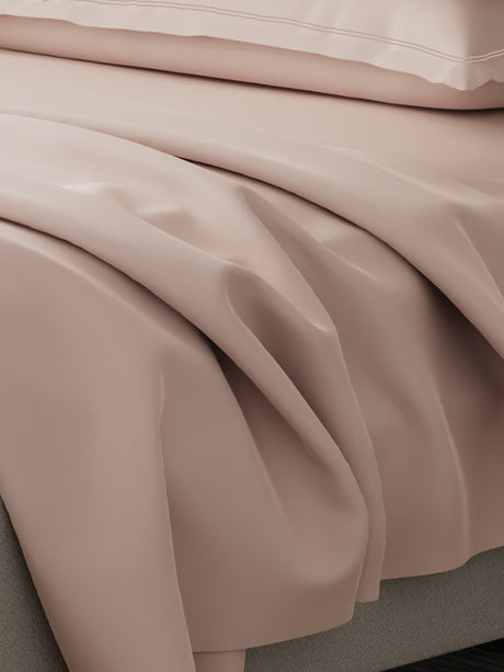 Emblem 100% Cotton 300 TC Pink Solid King Dyed Bedsheet with 4 Pillow Covers