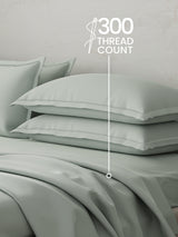 Emblem 100% Cotton 300 TC Grey Solid King Dyed Bedsheet with 4 Pillow Covers