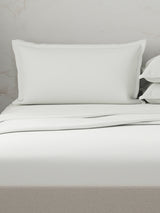 Emblem 100% Cotton 300 TC White Solid King Dyed Bedsheet with 4 Pillow Covers
