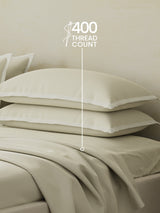 Cotton Charm 400 TC 100% Cotton Grey King Size Dyed Bedsheet with 4 Pillow Covers