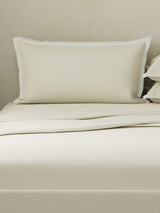 Cotton Charm 400 TC 100% Cotton Grey King Size Dyed Bedsheet with 4 Pillow Covers