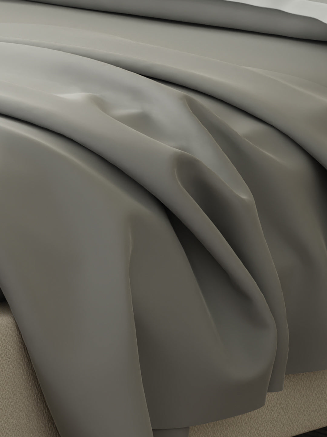 Cotton Charm 400 TC 100% Cotton Grey King Size Dyed Bedsheet with 4 Pillow Covers