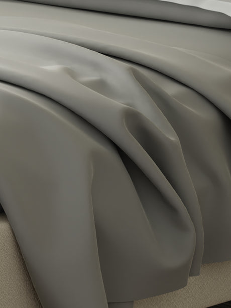 Cotton Charm 400 TC 100% Cotton Grey King Size Dyed Bedsheet with 4 Pillow Covers