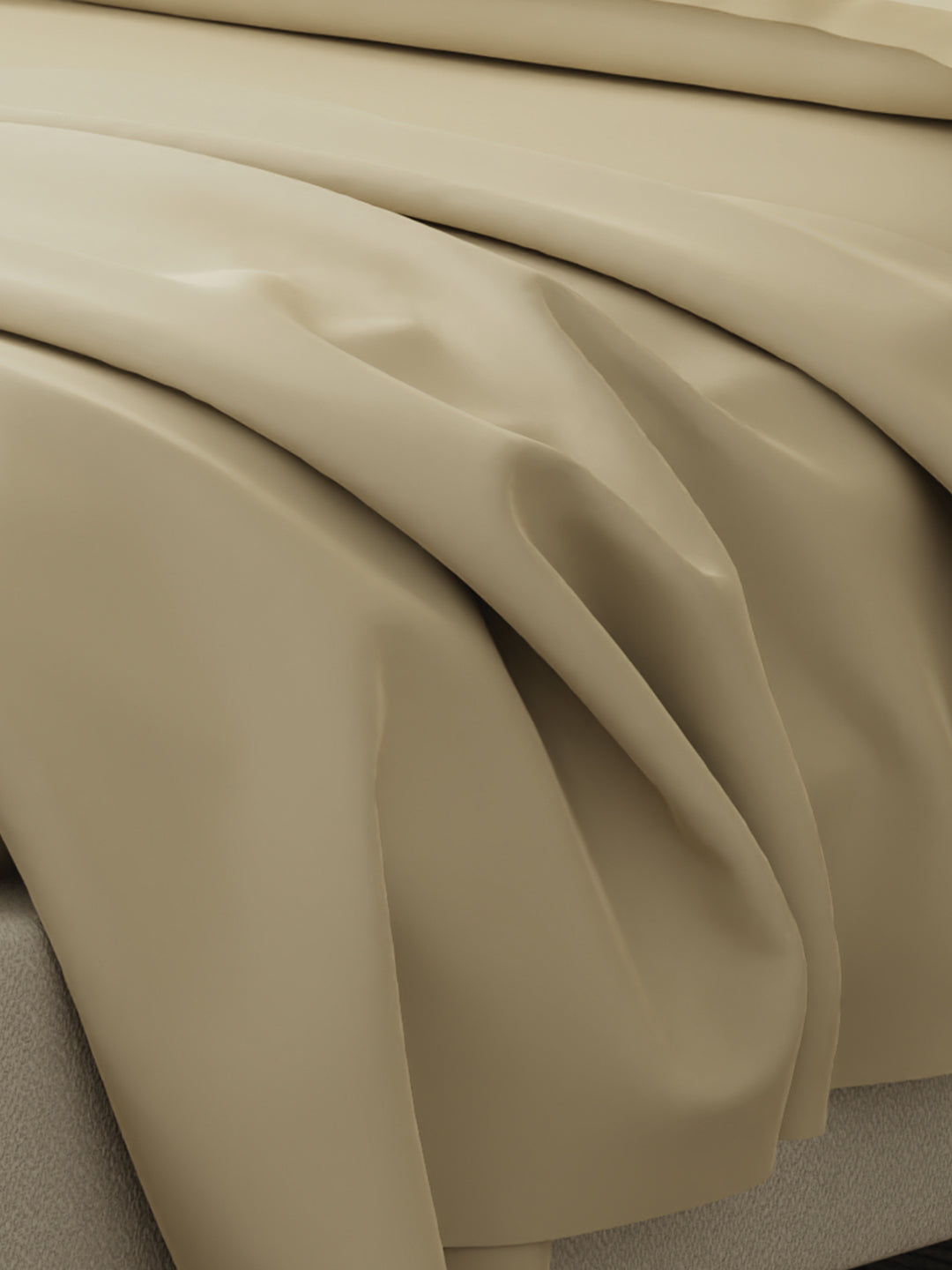Cotton Charm 400 TC 100% Cotton Cream King Size Dyed Bedsheet with 4 Pillow Covers