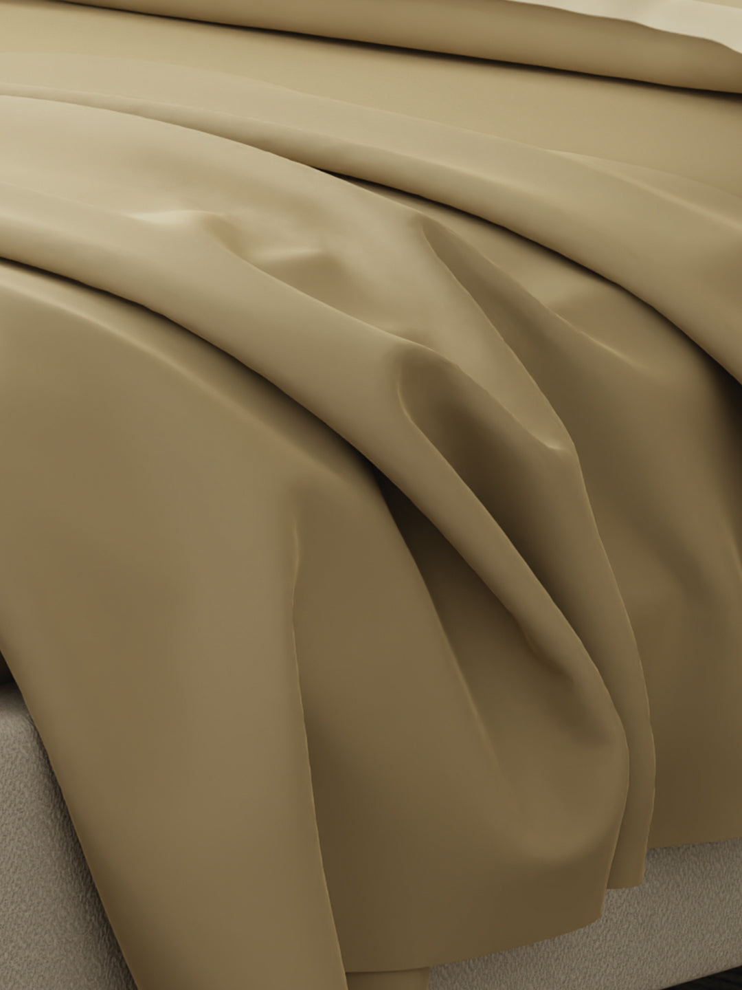 Cotton Charm 400 TC 100% Cotton Beige King Size Dyed Bedsheet with 4 Pillow Covers