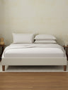 Cotton Charm 400 TC 100% Cotton King Size Dyed Bedsheet with 4 Pillow Covers - Moonbeam