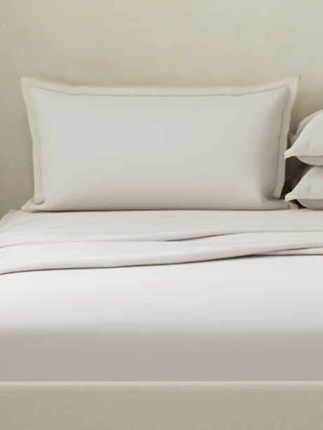 Cotton Charm 400 TC 100% Cotton Grey King Size Dyed Bedsheet with 4 Pillow Covers