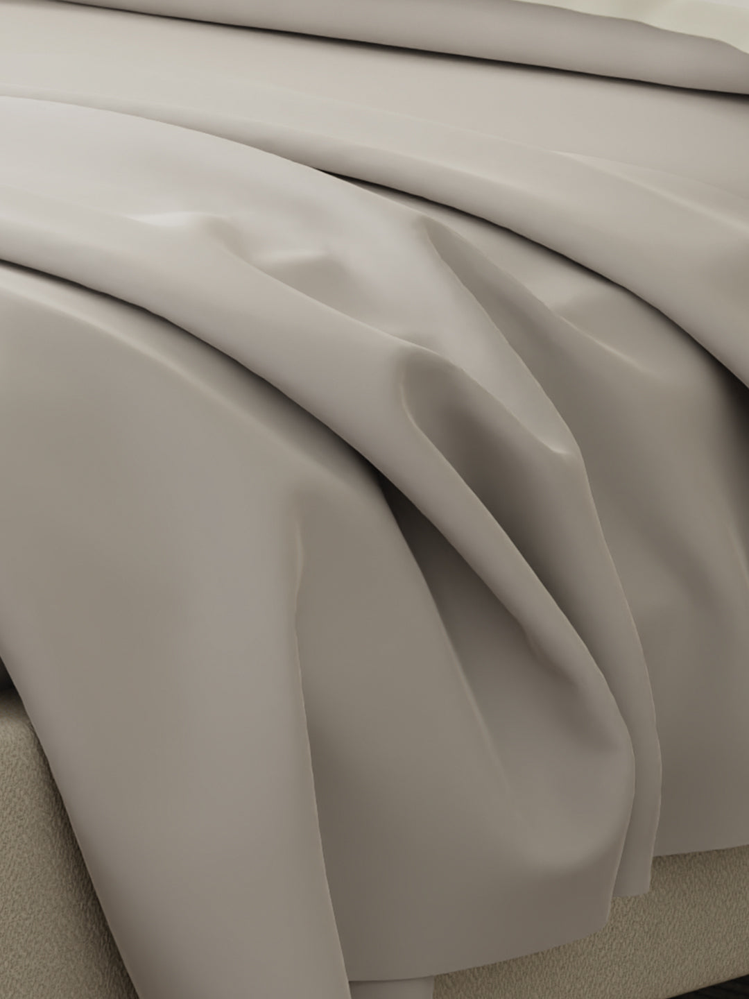 Cotton Charm 400 TC 100% Cotton Grey King Size Dyed Bedsheet with 4 Pillow Covers