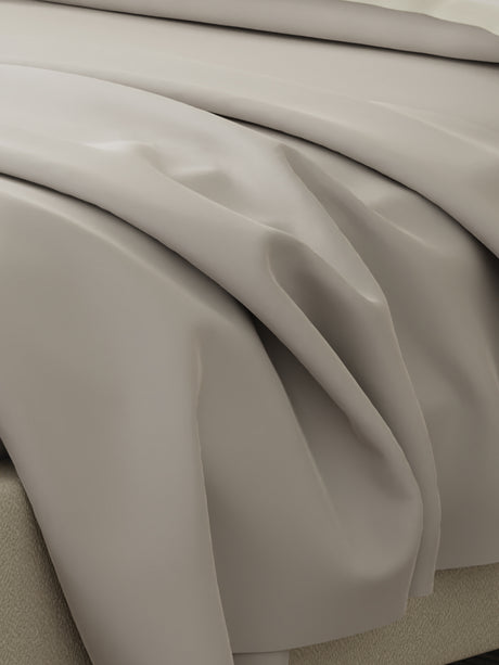 Cotton Charm 400 TC 100% Cotton Grey King Size Dyed Bedsheet with 4 Pillow Covers