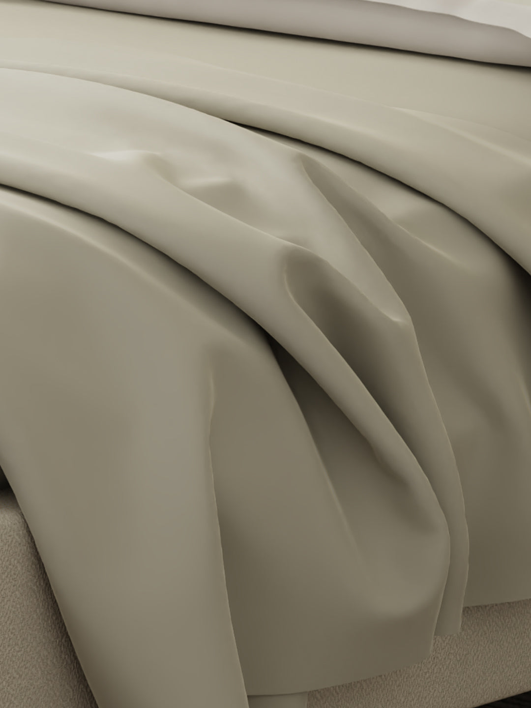 Cotton Charm 400 TC 100% Cotton Cream King Size Dyed Bedsheet with 4 Pillow Covers