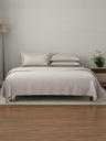 Luxe Loom 100% Cotton 600 TC King Bedsheet with 4 Pillow Covers | Dyed Solid Wild Mushroom (Dark Grey)