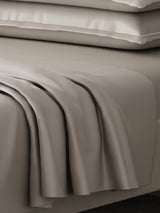 Kind Bedsheet Set, 100% Cotton 600 TC, Dyed Wild Mushroom (Dark Grey), Luxe Loom