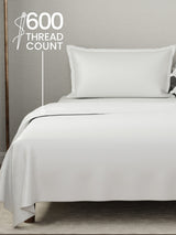 Kind Bedsheet Set, 100% Cotton 600 TC, Dyed Gypsum (Light Grey), Luxe Loom