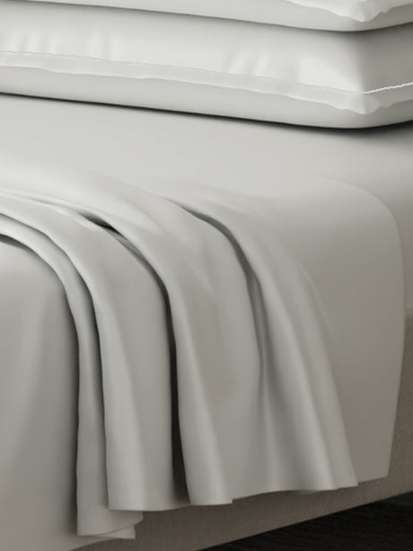 Kind Bedsheet Set, 100% Cotton 600 TC, Dyed Gypsum (Light Grey), Luxe Loom