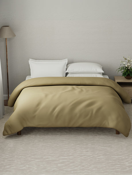 100% Cotton Double Comforter, 600 TC Solid Dyed Wild Mushroom (Dark Grey), For Mild Winter, All Season - Luxe Loom