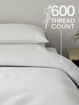 100% Cotton Double Comforter, 600 TC Solid Dyed Gypsum (Grey), For Mild Winter, All Season - Luxe Loom