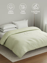 100% Cotton Double Comforter, 600 TC Solid Dyed Mother of Pearl (Off-White), For Mild Winter, All Season - Luxe Loom