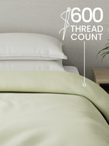 100% Cotton Double Comforter, 600 TC Solid Dyed Mother of Pearl (Off-White), For Mild Winter, All Season - Luxe Loom