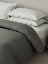 100% Cotton Double Comforter, 600 TC Solid Dyed Mouse Grey, For Mild Winter, All Season - Luxe Loom