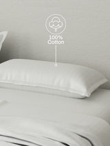 100% Cotton King Bedsheet Set, 210 TC White Stripes, Elegant Collection