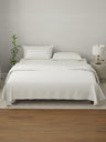 100% Cotton King Bedsheet Set, 210 TC Cream Stripes, Elegant Collection