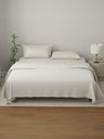 100% Cotton King Bedsheet Set, 210 TC Tan (Light Brown) Stripes, Elegant Collection