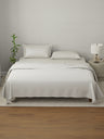100% Cotton King Bedsheet Set, 210 TC Taupe (Grey) Stripes, Elegant Collection
