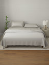 100% Cotton King Bedsheet Set, 210 TC French Oak (Grey) Stripes, Elegant Collection