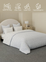 Reversible Double Comforter 100% Cotton 300 TC — Light Purple Floral Design | Cottage Garden Collection, Cozy Winter Bedding