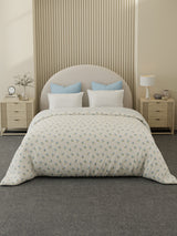Reversible Double Comforter 100% Cotton 300 TC — Blue Floral Design | Cottage Garden Collection, Cozy Winter Bedding