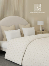 Reversible Double Comforter 100% Cotton 300 TC — Cream Floral Design | Cottage Garden Collection, Cozy Winter Bedding