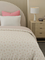 Reversible Double Comforter 100% Cotton 300 TC — Pink Floral Design | Cottage Garden Collection, Cozy Winter Bedding