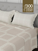 100% Cotton 300 TC, Printed King Bedsheet Set for Gifting, Cottage Garden