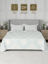 100% Cotton 300 TC, Printed King Bedsheet Set for Gifting, Cottage Garden