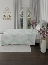 100% Cotton 300 TC, Printed King Bedsheet Set for Gifting, Cottage Garden