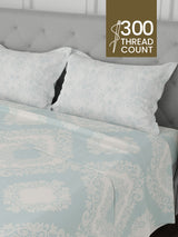 100% Cotton 300 TC, Printed King Bedsheet Set for Gifting, Cottage Garden