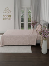 100% Cotton 300 TC, Printed King Bedsheet Set for Gifting, Cottage Garden