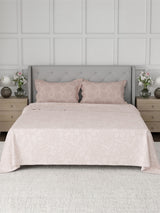 100% Cotton 300 TC, Printed King Bedsheet Set for Gifting, Cottage Garden