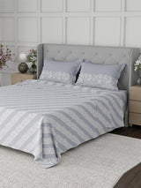 100% Cotton 300 TC, Printed King Bedsheet Set for Gifting, Cottage Garden