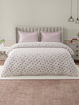 100% Cotton Reversible Double Comforter, 152 TC Blue & Pink Floral Print, Embrace Collection