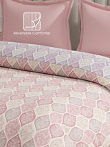 100% Cotton Reversible Double Comforter, 152 TC Pink & Purple Floral Print, Embrace Collection