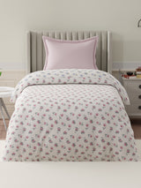 100% Cotton Reversible Single Comforter, 152 TC Blue & Pink Floral Print, Embrace Collection