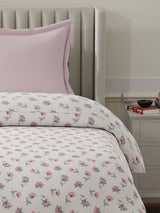 100% Cotton Reversible Single Comforter, 152 TC Blue & Pink Floral Print, Embrace Collection