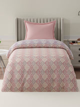 100% Cotton Reversible Single Comforter, 152 TC Pink & Purple Floral Print, Embrace Collection