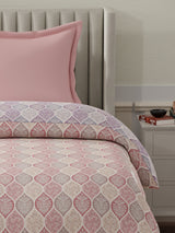 100% Cotton Reversible Single Comforter, 152 TC Pink & Purple Floral Print, Embrace Collection