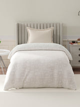 100% Cotton Reversible Single Comforter, 152 TC Grey & Cream Geometrical Print, Embrace Collection
